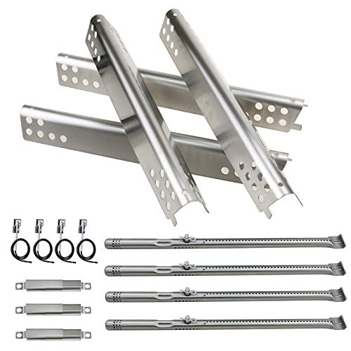 Hisencn Repair Kit For Charbroil Advantage Series 4 Burner 463240015 463240115 463343015 463344015 Gas Grills Stainless Pipe Burner Heat Plate Tent Shield Adjust Carryover tube Replacement Parts