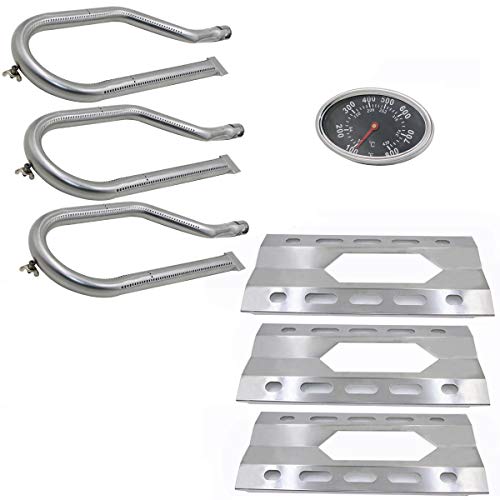 Hisencn Repair Parts for Costco Kirkland 720-0108 Nexgrill 720-0011 720-0047-U Gas Grills Replacement Stainless Steel Burner Tube Heat Plate Tent Temp Gauge Heat Indicator 22551 NGB1 NGSHP3