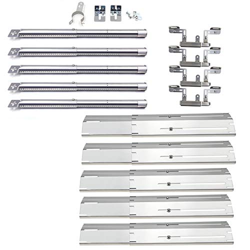 Hisencn Stainless Steel Adjustable Grill Burners Heat Plates Crossover Tubes Replacement Parts for Brinkmann 5 Burner Grill Models 810-3660-S 810-1750-S 810-4580-S 810-2511-S