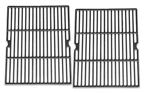 Hongso Matte Cast Iron Cooking Grid Replacement Parts for Uniflame Models GBC850W Grill Chef GC7550 Ducane Gas Grill Models 18 Inch BBQ Grill Grates Set of 2 30501009 PCH502