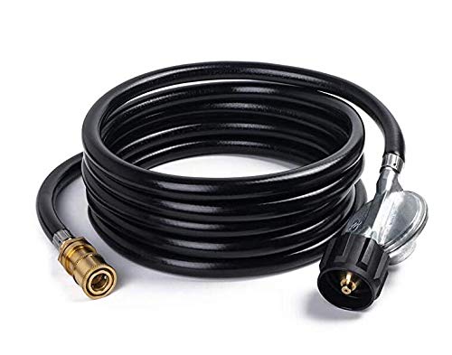SHINESTAR 12ft Quick Connect Propane Hose with Regulator Replacement for Olympian 5100 5500 RV Grill Parts and Other Low Pressure LP Gas Grill Heater 14 Female Quick Connect x Acme Nut