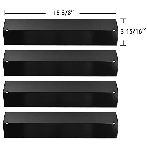 SHINESTAR Grill Replacement Parts for Brinkmann 810-3660-S 810-2512-S 810-8411-5 Pro Series 8300 Heat Plates Tent Shields for Uniflame 4-Pack 15 38 inch Porcelain Steel Flame Tamers SS-HP005