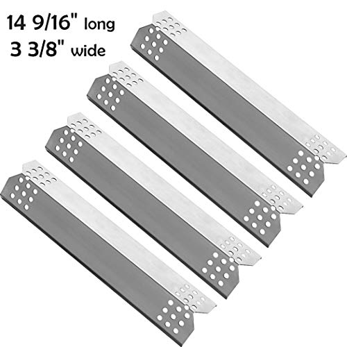 YIHAM KS708 Replacement Parts for Grill Master 720-0697 Nexgrill 720-0830H 720-0783E 720-0737 BBQ Heat Shield Plate Tent Burner Cover Flame Tamer 14 916 inch x 3 38 inch Stainless Steel Set of 4