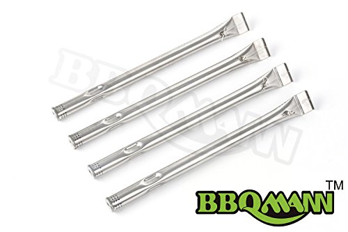 BBQMANN 147214-pack Stainless Steel Burner Replacement for Select Charbroil and Kenmore Gas Grill Models