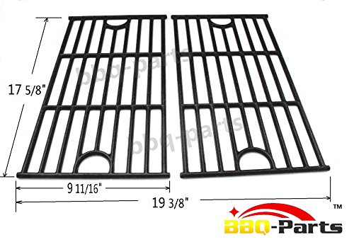 Hongso Pca312 Universal Gas Grill Grate Cast Iron Cooking Grid Replacement Master Forge Sh3118b Matte Cast Iron