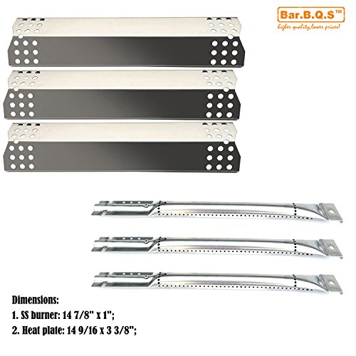 Barbqs Replacement Barbecue grill parts repair kit Straight Stainless Steel Pipe Burner Stainless Steel Heat plate - 3 Pack For Nexgrill 3 Burner 720-0825 Gas Grill