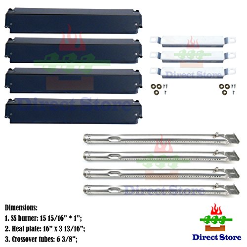 Direct store Parts Kit DG149 Replacement Charbroil 463247310463257010 Gas Grill BurnerCrossover TubesHeat Shield-4 pack SS Burner  SS Carry-over tubes  Porcelain Steel Heat Plate