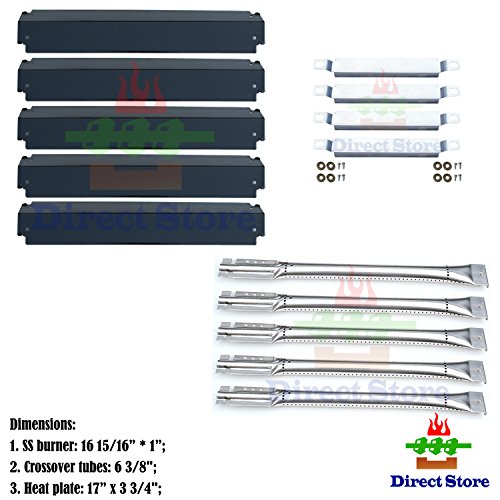 Direct store Parts Kit DG178 Replacement Charbroil Commercial 463268806 Gas Grill BurnerCarryover TubesHeat Plates SS Burner  SS carry-over tubes  Porcelain Steel Heat Plate