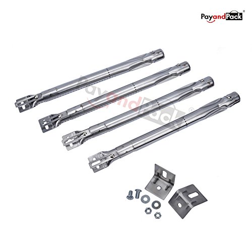 PayandPack 42204 4-Pack Universal Length Adjustable 14 to 19 Stainless Steel Tube Burner Replacement for most gas BBQ grill oven cooker stove baker deep fryer models