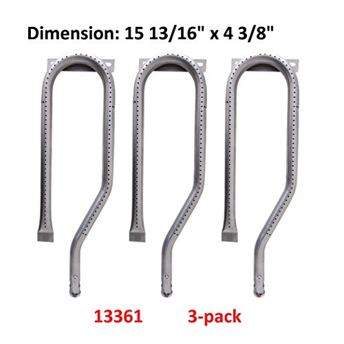 Luris BBQ 133613-Pack Barbecue Replacement Stainless Steel Burner for Select Jenn-air and Nexgrill Gas Grill Models 15 1316 x 4 38