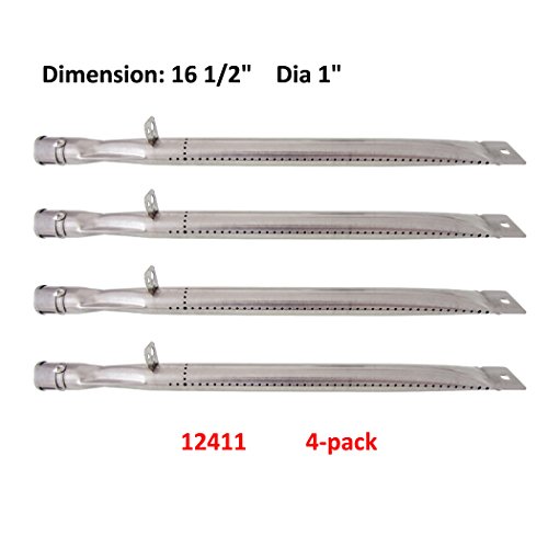 Luris BBQ 124114-pack Stainless Steel Straight Pipe Replacement Grill Burner for BBQ Grillware Charmglow and Perfect Flame Lowes Models 16 12 x 1