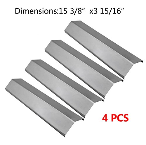 BBQ funland SH23114-pack Stainless Steel Heat Plate Replacement for Select Gas Grill Models by Aussie Brinkmann Uniflame Charmglow Grill King Lowes Model Grills
