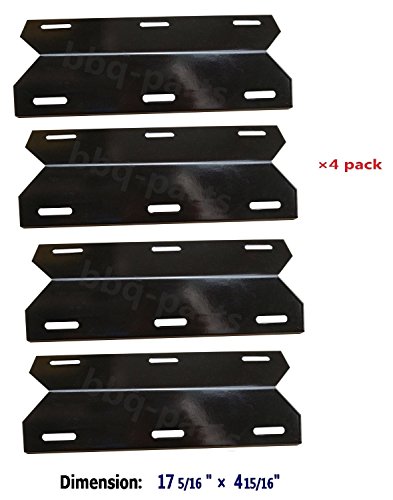 Hongso PPC041 4-pack Porcelain Steel Heat Plate Heat Shield Heat Tent Burner Cover Vaporizor Bar and Flavorizer Bar Replacement for Charmglow Permasteel Sams Members Mark 720-0584A Perfect Flame and other Gas Grill NGCHP3 17 516