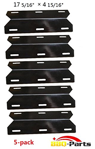 Hongso PPC041 5-pack Porcelain Steel Heat Plate Heat Shield Heat Tent Burner Cover Vaporizor Bar and Flavorizer Bar Replacement 93041 NGCHP3 for Charmglow Permasteel Sams Members Mark 720-0584A Perfect Flame and other Gas Grill NGCHP3 17 516