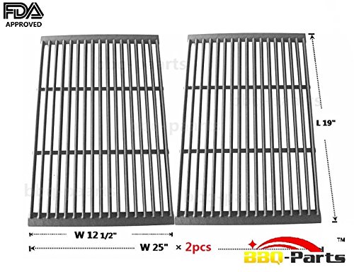 bbq-parts PCF662 Porcelain Cast Iron Cooking Grid Grate Replacement for Brinkmann Charbroil and Charmglow and other Grills Set of 2