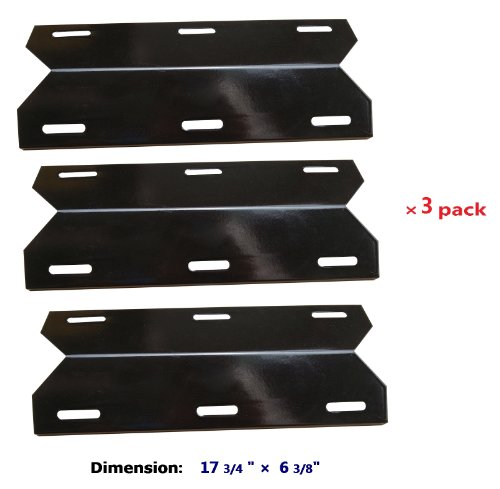 Hongso Ppa231 3-pack Porcelain Steel Bbq Gas Grill Heat Plate Heat Shield Heat Tent Burner Cover Vaporizor