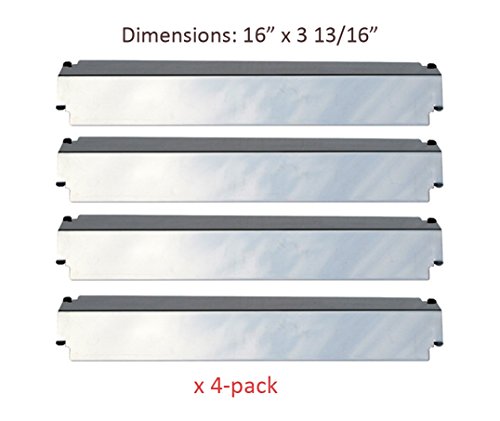 Sh3321 4-pack Stainless Steel Heat Plate Heat Shield Heat Tent Burner Cover Replacement For Select Gas Grill