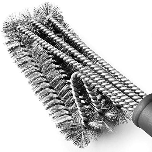 Tarvol BBQ Grill Brush Stainless Steel 18 Barbecue Cleaning Brush wWire Bristles Soft Comfortable Handle - Perfect Cleaner Scraper for Grill Cooking Grates