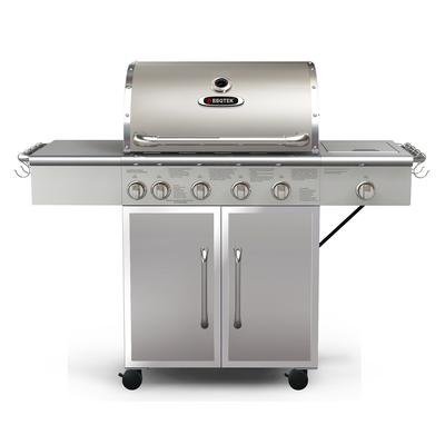 BBQTEK GSF2818KL--Stainless Steel 75000 BTU Six Burner LP Gas Grill with Rotisserie Searing Side Burner