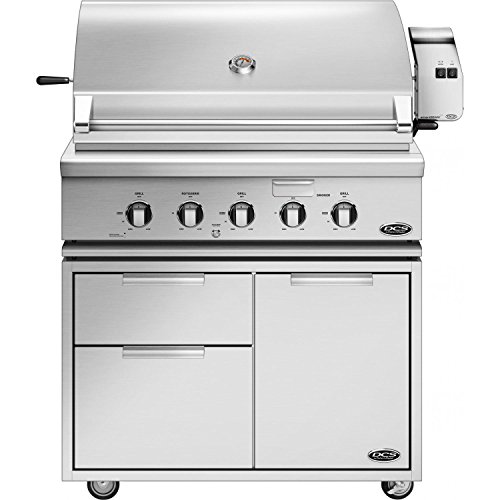 Dcs Professional 36-inch Freestanding Natural Gas Grill With Rotisserie On Dcs Cad Cart - Bh1-36r-n