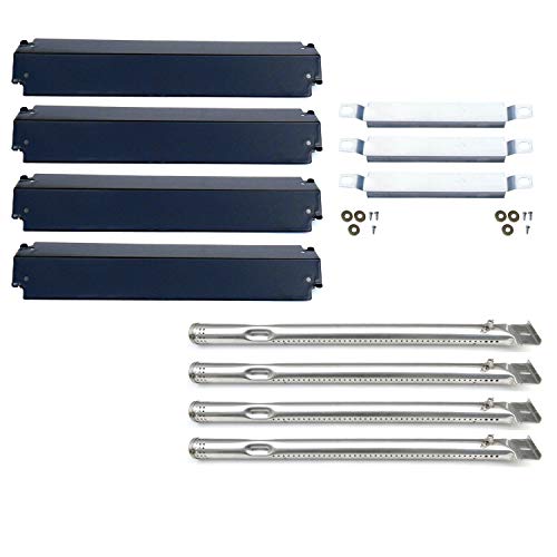 Direct Store Parts Kit DG149 Replacement Charbroil 463247310463257010 Gas Grill BurnerCrossover TubesHeat Shield-4 Pack SS Burner  SS Carry-Over Tubes  Porcelain Steel Heat Plate