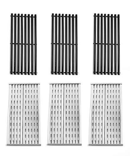 Replace parts 3 Pack Stainless Steel Cooking Grid and Porcelain Steel Cooking Grid Replacement for Charbroil 463273614 466241013466246910 466247110 Gas Grill Models