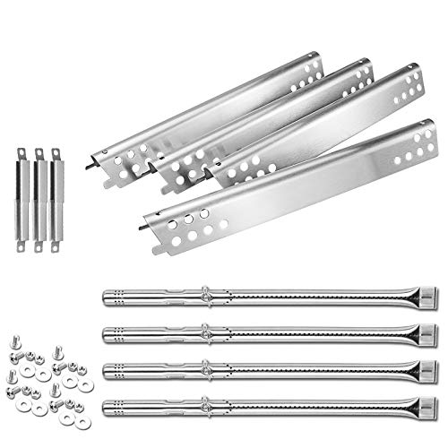 Uniflasy Replacement Parts Kit for Charbroil Advantage Series 4 Burner 463240015 463240115 463343015 463344015 Gas Grills Heat Plate Shield Tent Grill Burners Pipe Adjustable Crossover Tubes