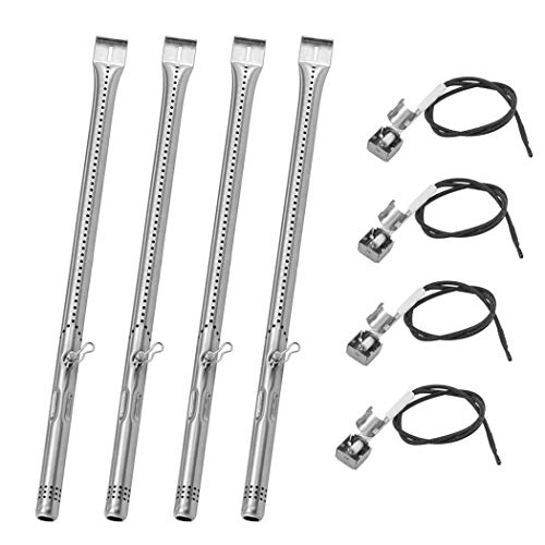 YIHAM KB875 Grill Replacement Parts for Charbroil 463344015 463344116 463343015 Advantage Models Stainless Steel BBQ Burner Tube  Electrode Set of 4