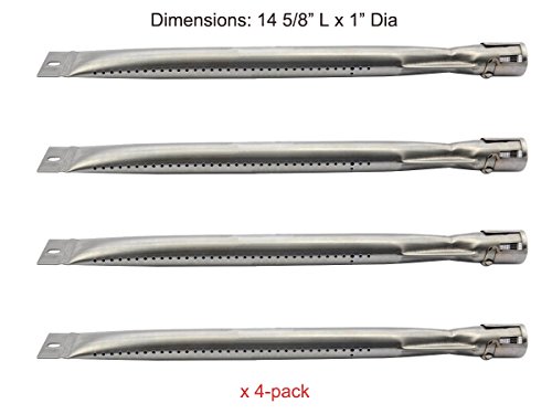 SB4251 4-pack Straight Stainless Steel Burner Replacement for BBQ Tek Bond Brinkmann Part Grill King Part Master Cook Presidents Choice Lowes Model Grill