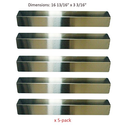 BBQ funland Set of 5 Stainless Steel Heat Plates Replacement for Gas Grill Models Brinkmann 810-1750-S 810-1751-S 810-3551-0 810-3820-S 810-3821-F 810-3821-S