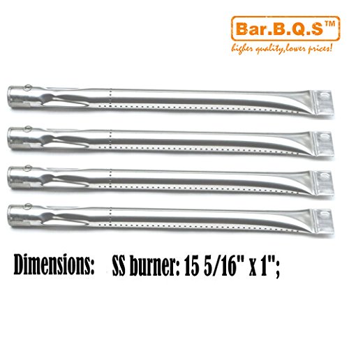 Barbqs 19521 4-pack Stainless Steel Burner Replacement for Select Charmglow and Brinkmann Gas Grill Models
