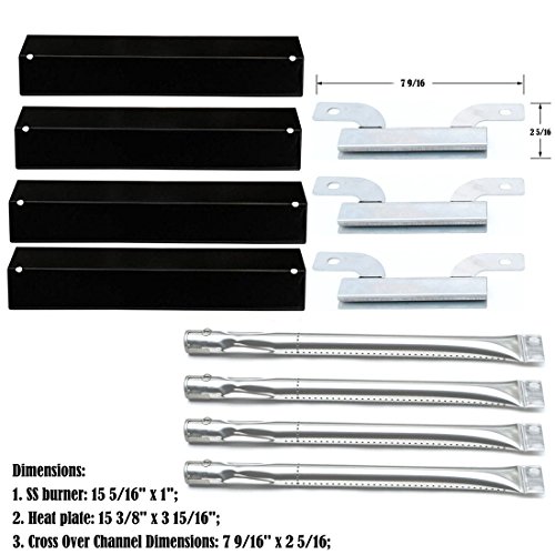 Gas Grill Repair KIT Parts SS BurnerPorcelain Steel Heat plate Carry over Tube Replacement For Brinkmann 810-1420-0  810-1470 810-1470-0 810-2410-S Barbecue Gas Grill