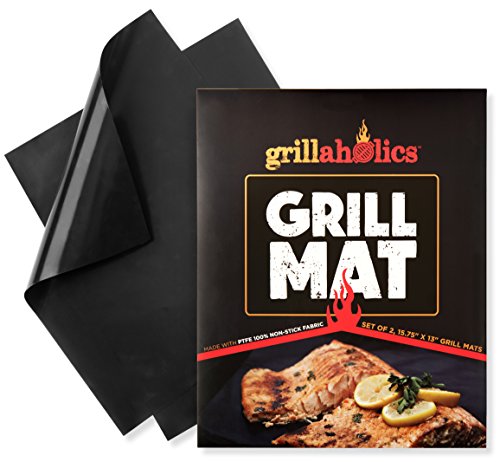 Grillaholics Grill Mat Featured on Rachael Ray Top Grilling Accessories Set of 2 Nonstick BBQ Mats