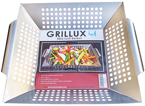 Grillux Stainless Steel Vegetable Grill Basket