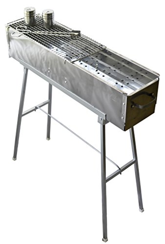 Party Griller 32&rdquo Stainless Steel Charcoal Grillndash Portable Bbq Grill Yakitori Grill Kebab Grill Satay Grill