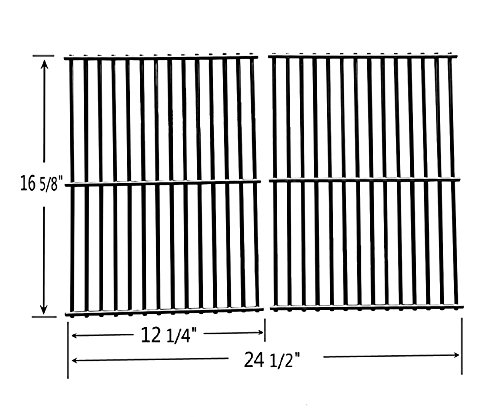 BBQ Mart 52932 Porcelain Coated Steel wire Cooking Grid Replacement for Charbroil Centro Kenmore Front Avenue Kirkland Kmart Master Chef and Thermos Gas Grill Models set of 2