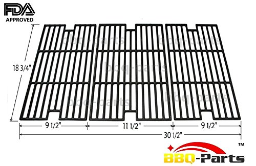 Hongso PCC013 Cast Iron Cooking Grid Set Replacement for BBQ Tek GSC3219TA GSC3219TN Master Forge B10LG25 Grill Models 2BQ05037-2 63013 Set of 3