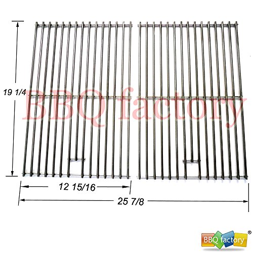 bbq factory JCX3S2 BBQ Stainless Steel Wire Cooking Grid Replacement for Select Gas Grill Models by Jenn-Air Nexgrill and Others Set of 2