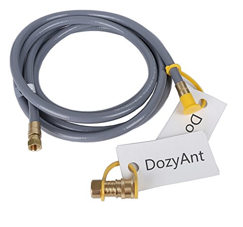 Dozyant 12 Feet Natural Gas And Propane Gas Hose For Heater Grill Assembly 58&quot Female Pipe Thread X 38&quot Npt