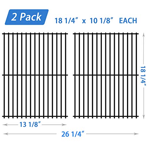 Hosom Grill Grates Replacement for Charbroil 463268606463268008 and More Kenmore Master Forge Thermos Porcelain Coated Steel Grids18 14 x 13 18 Each 2pcs