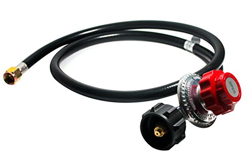E-BAYKER 48 Inch 0-30PSI Adjustable High Pressure Propane Regulator with Hose for QCC1Type1 Propane Tank Cylinder Fits for LP Gas Grill Turkey Fryers Patio Heaters and More Appliances- CSA Certified