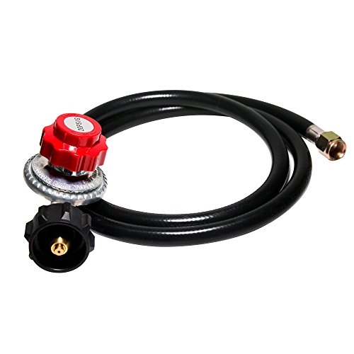 E-BAYKER 60 Inch 0-20PSI Adjustable High Pressure Propane Regulator with Hose for QCC1Type1 Propane Tank Cylinder Fits for LP Gas Grill Turkey Fryers Patio Heaters and More Appliances- CSA Certified