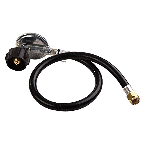 GASPRO 2FT Low Pressure Propane Regulator and Hose with CSA Certified for QCC1Type1 Propane Tank and LP Gas Grill and Propane Appliances- Vertical