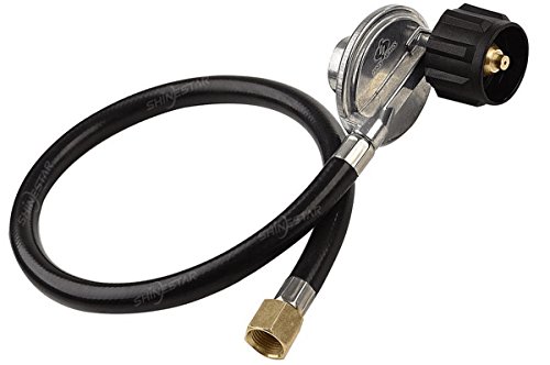SHINESTAR 2feet Low Pressure Propane Hose Kit Propane Regulator for QCC1Type1 Tank and LP Gas Grill with Right Angle LPLPG Tank Hose CSA Certified