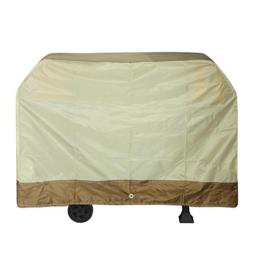 BlueideaÂ Barbeque Grill Cover Water-Resistant Dustproof 57 Inch 210D Polyester Compatible with Weber Jenn Air Brinkmann Char Broil Beige
