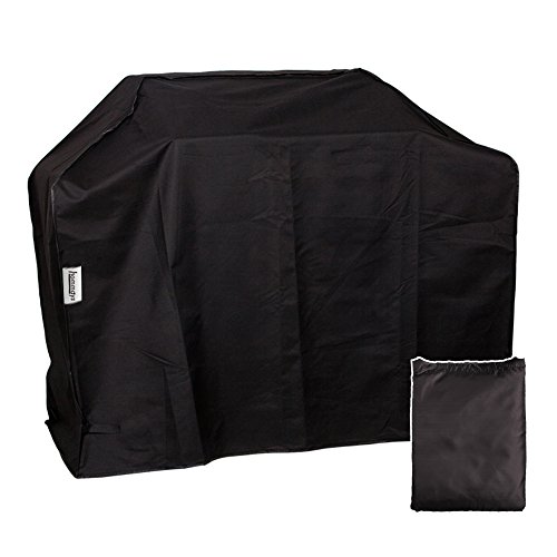 HOMMAYS BBQ Cover- Waterproof Gas Barbeque Grill Protection Cover Medium 58 x 24 x 48 Compatible with Weber Genesis Holland Jenn Air Brinkmann Char Broil Kenmore Black 210D dense polyester