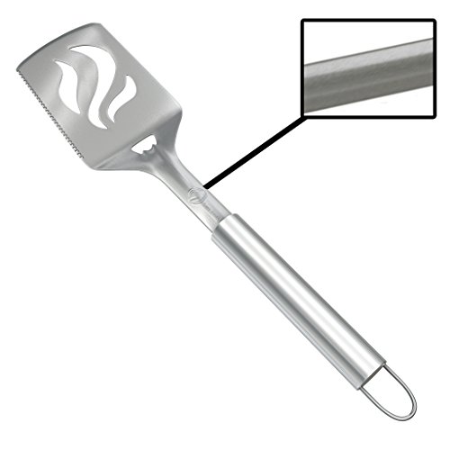 Barbecue Spatula With Bottle Opener - HEAVY DUTY 20 THICKER STAINLESS STEEL - Wide Metal Grilling Turner for Burgers Steak Fish - Large BBQ Grill Handle - Best Cooking Utensils Accessories