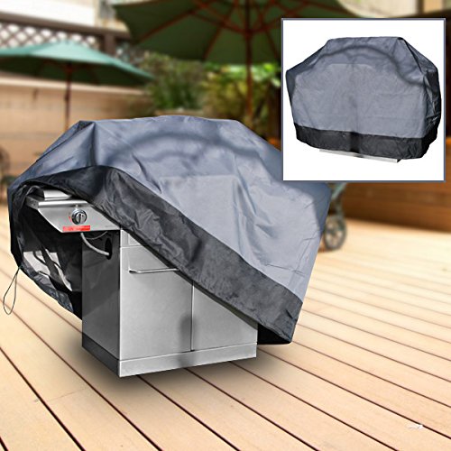 Neh® Premium Waterproof Barbeque Bbq Grill Cover Large 64" Length Dark Grey With Black Hem - 100% Waterproof Barbecue