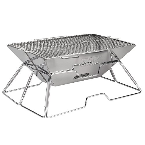 Quick Grill Large: Original Folding Charcoal Bbq Grill Made From Stainless Steel