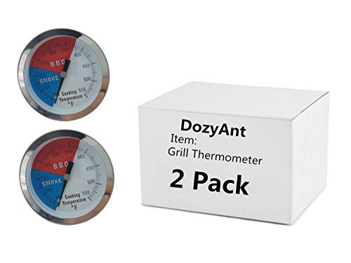 Dozyant 3&quot 550f Bbq Charcoal Grill Pit Wood Smoker Temp Gauge Thermoneter 25&quot Stem Ss Rwb - 2 Pack